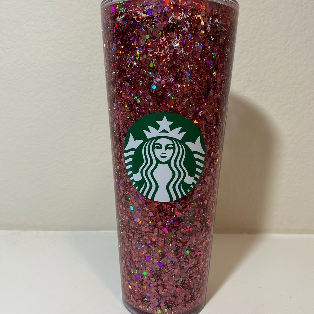Rose Gold Holo Snow Globe Cup